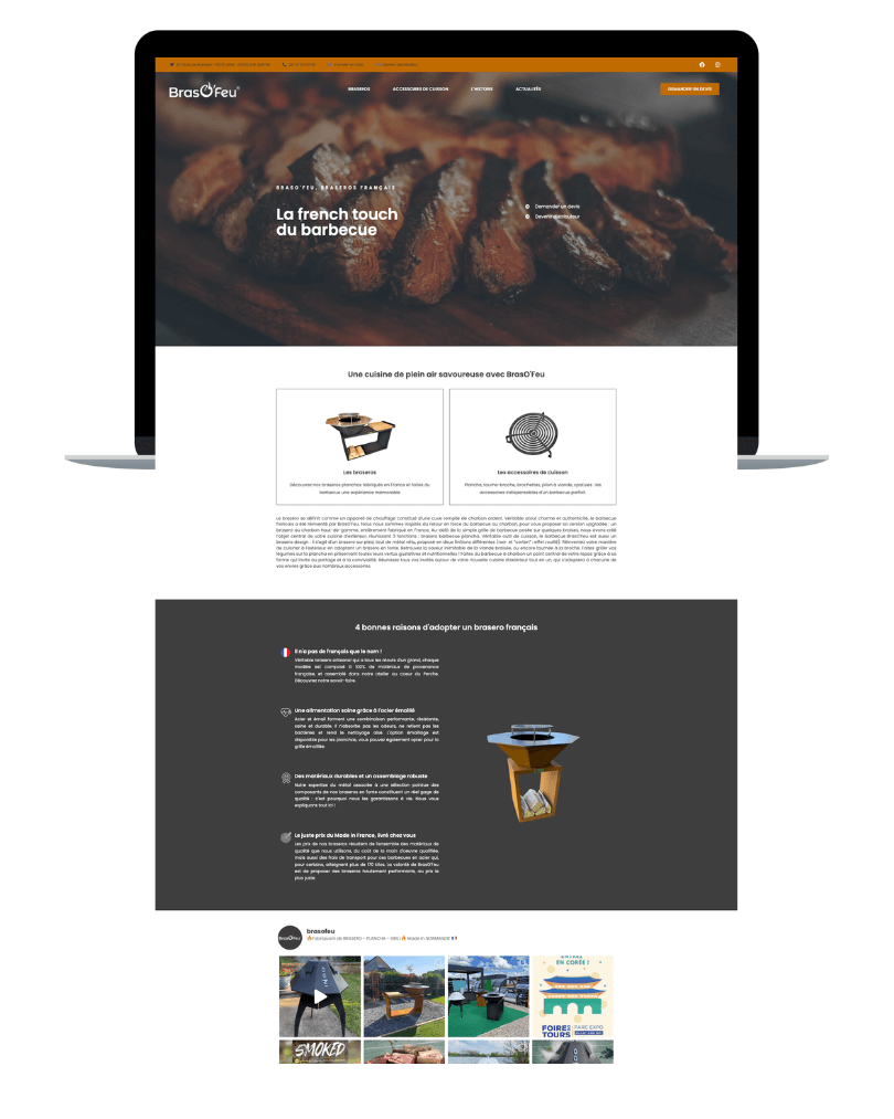 Conception d'un site internet de vente en ligne de braseros made in france