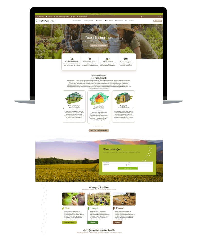 Site marchand / réservation en ligne pour un camping Chaumont Onzain Mesland