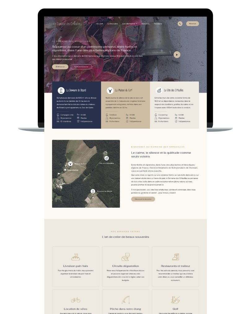 Conception de site web pour des gites vers Blois - Monthou sur cher