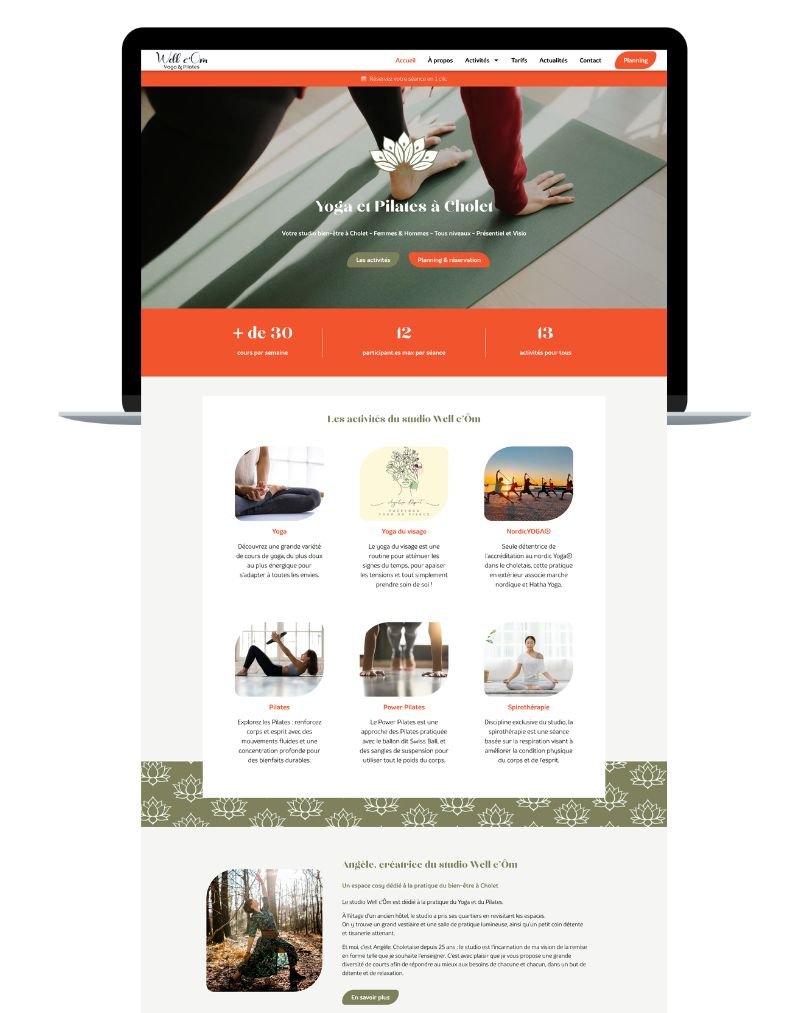 Réalisation d'un site internet de pilates et yoga